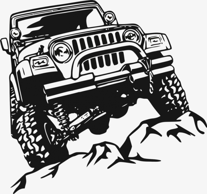 手绘矢量jeep牧马人汽车