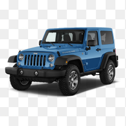 蓝色jeep牧马人SUV免抠素材