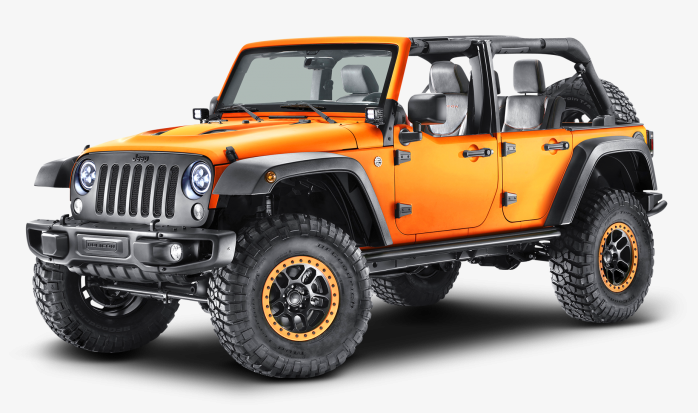 黄色jeep牧马人SUV免抠素材