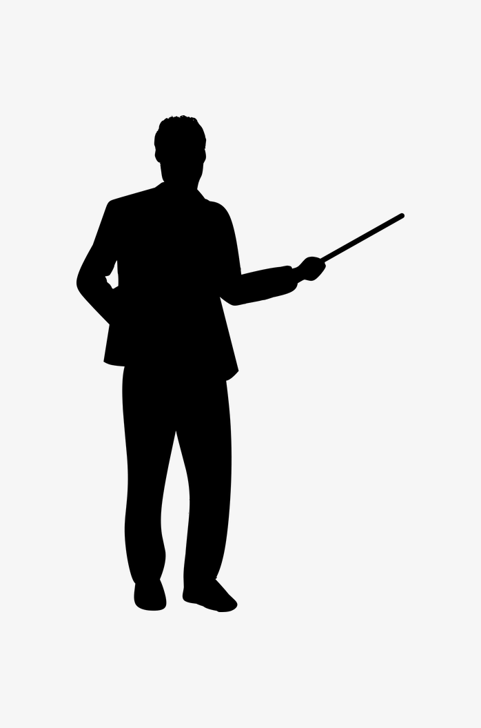 演讲的男人剪影