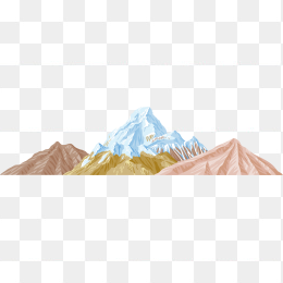 手绘雪山
