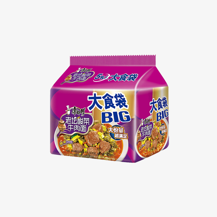 康师傅老坛酸菜牛肉面大食袋