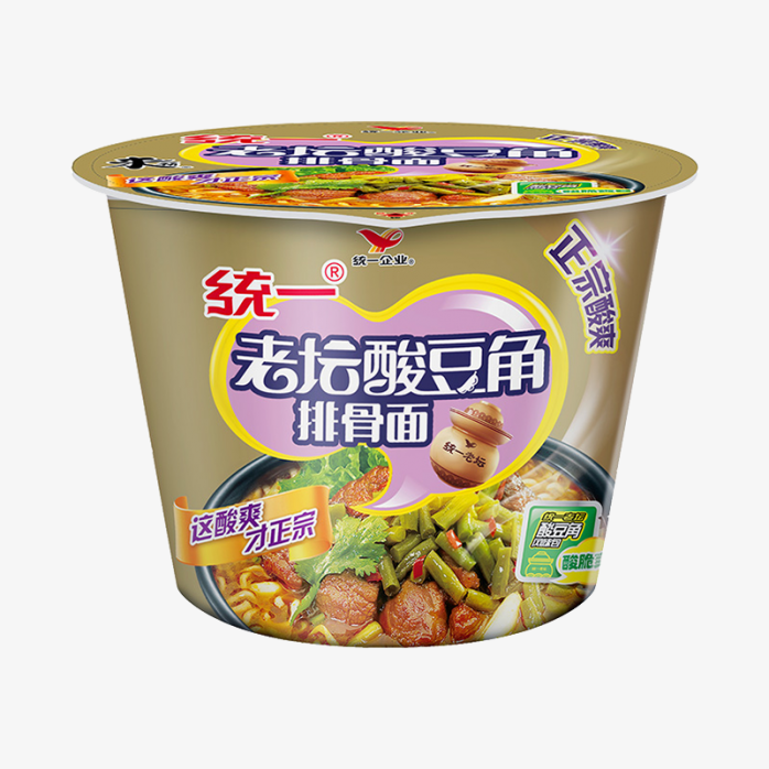 统一老坛酸豆角排骨面