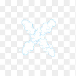 卡通云朵英文字母X