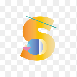 创意渐变英文字母S