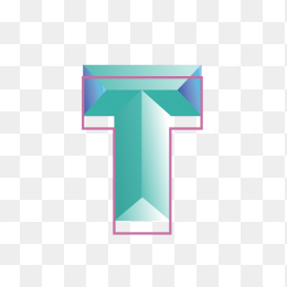 创意渐变英文字母T