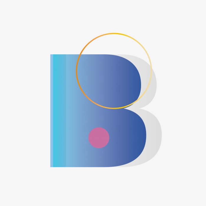 创意渐变英文字母B
