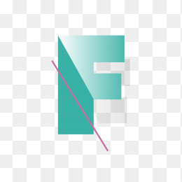 创意渐变英文字母F