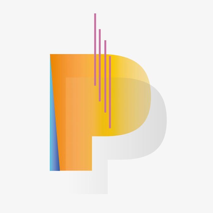 创意渐变英文字母P