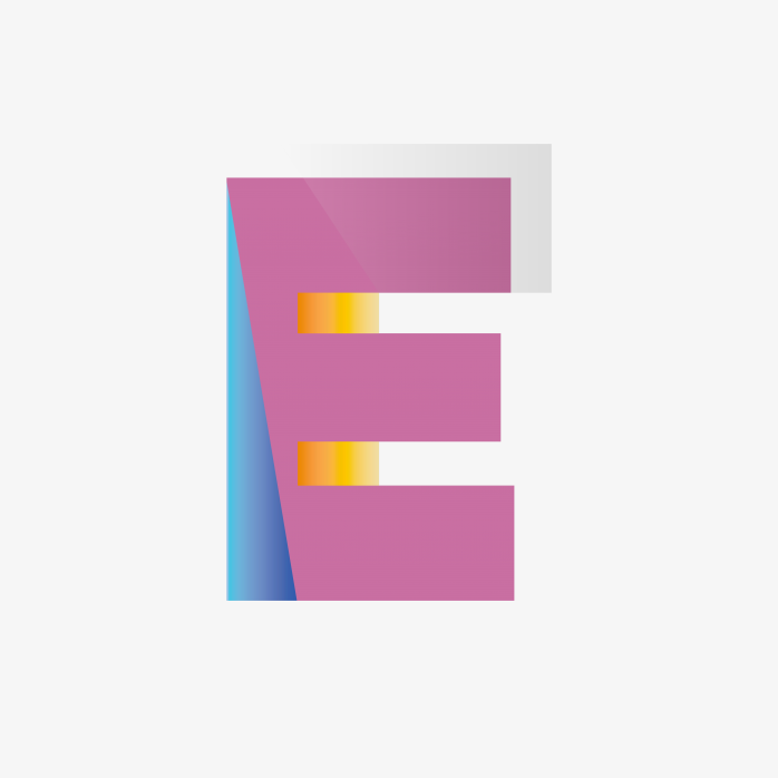 创意渐变英文字母E