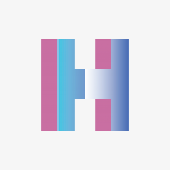创意渐变英文字母H