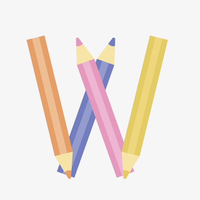 创意彩笔字母W