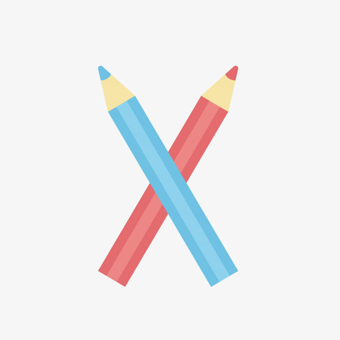 创意彩笔字母X
