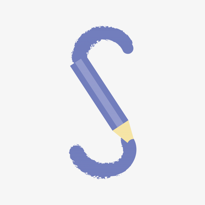 创意彩笔字母S
