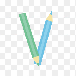 创意彩笔字母V