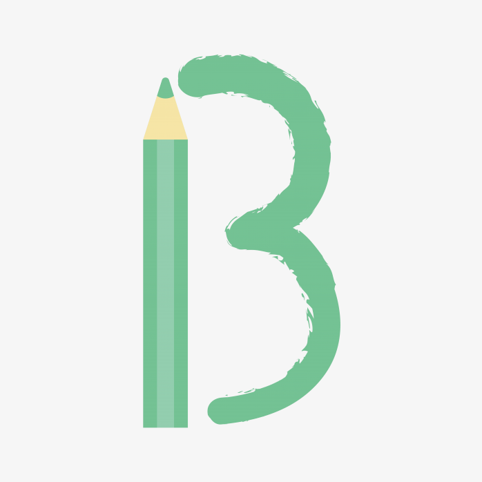 创意彩笔字母B