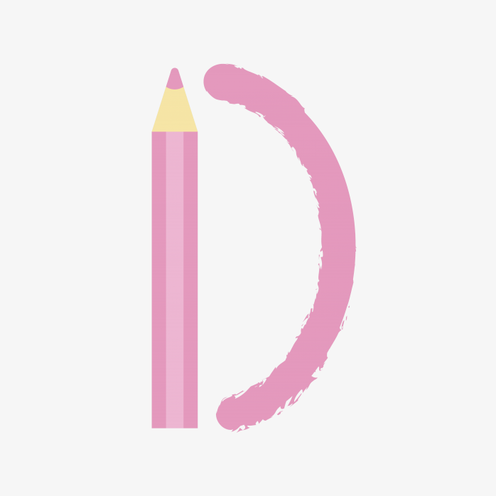 创意彩笔字母D