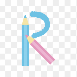 创意彩笔字母R