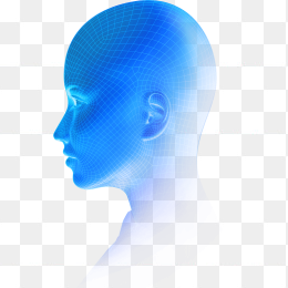 3d光头人物头像蓝色科技感商务风