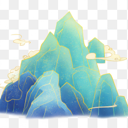 国潮山插画