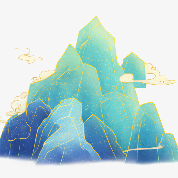 国潮山插画