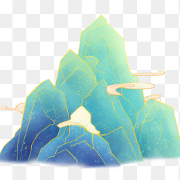 国潮山插画