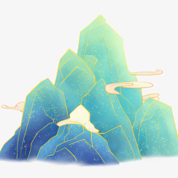 国潮山插画