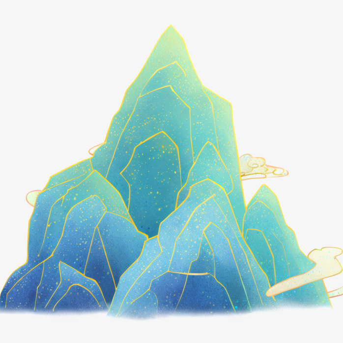 国潮山插画