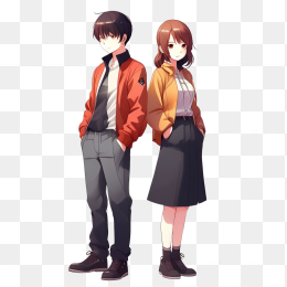 卡通二次元情侣人物