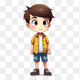 手绘卡通小男孩