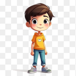 手绘卡通小男孩人物