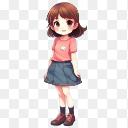 可爱卡通小女孩