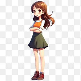 可爱卡通小女孩