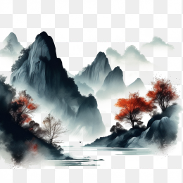 中国风水墨山水画