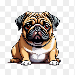 卡通巴哥犬