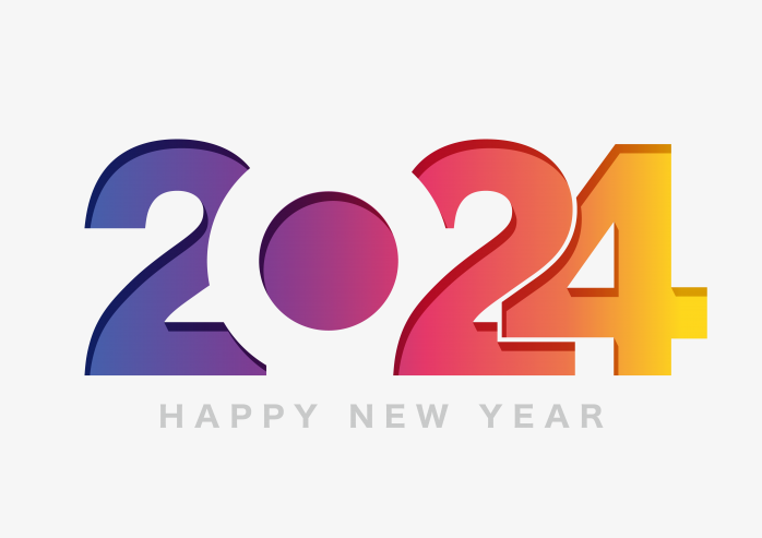 彩色2024年艺术字