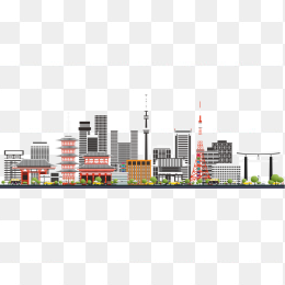 日本东京城市建筑剪影
