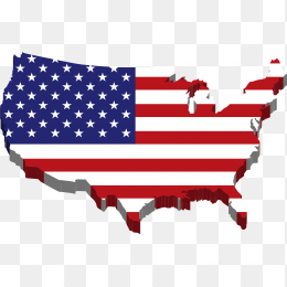 美国国旗立体地图