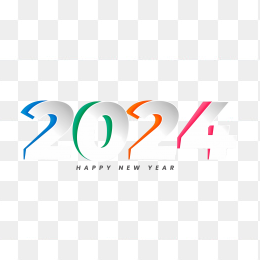 彩色立体2024年字体