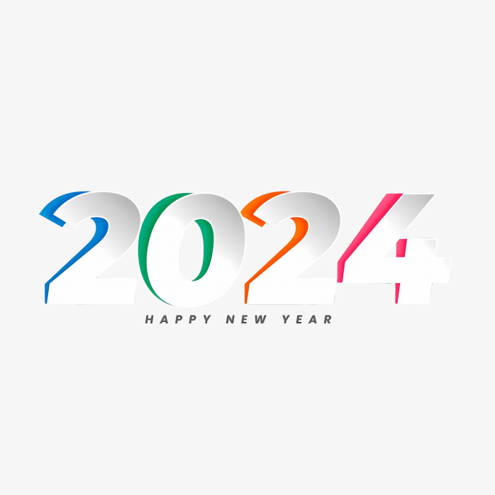 彩色立体2024年字体