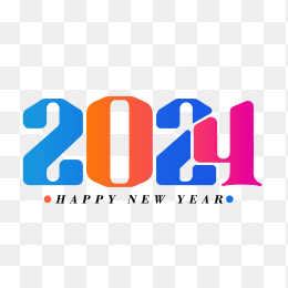 创意彩色2024年字体