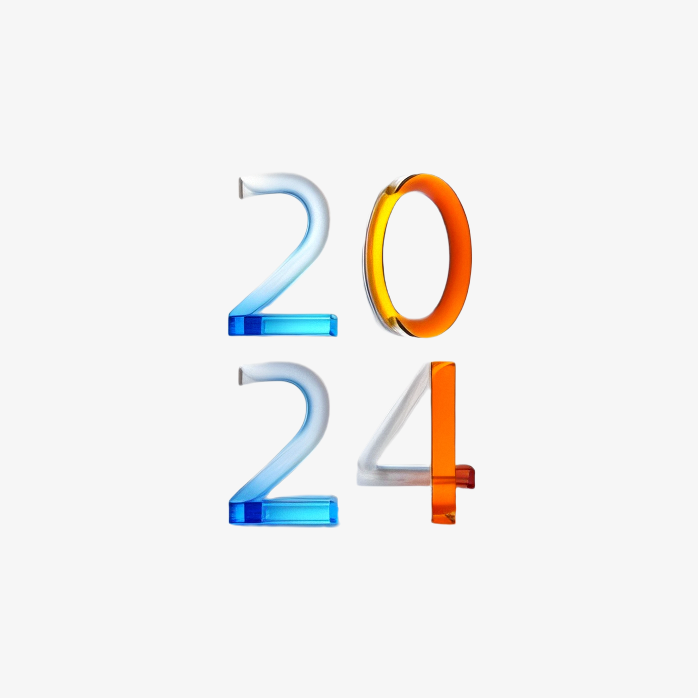 创意2024年玻璃字体