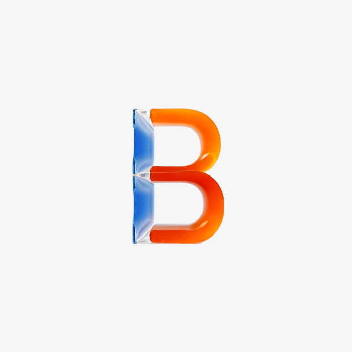 透明英文字母B
