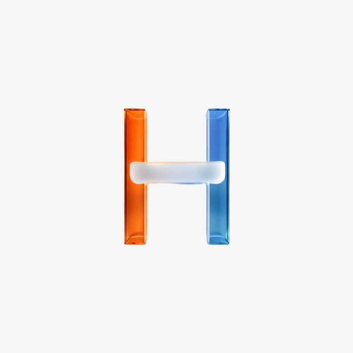 透明英文字母H