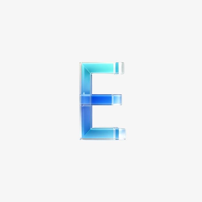 透明英文字母E