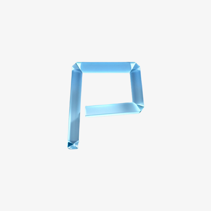 透明英文字母P