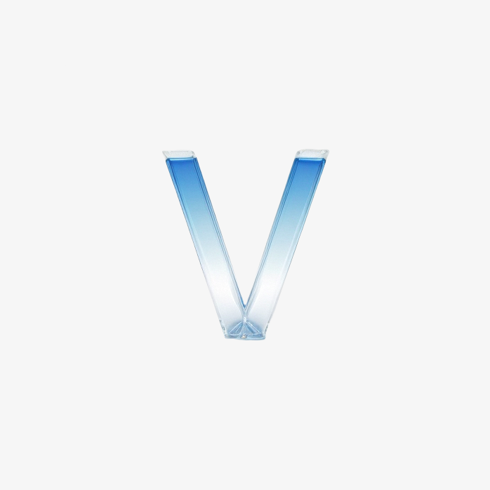 透明英文字母V