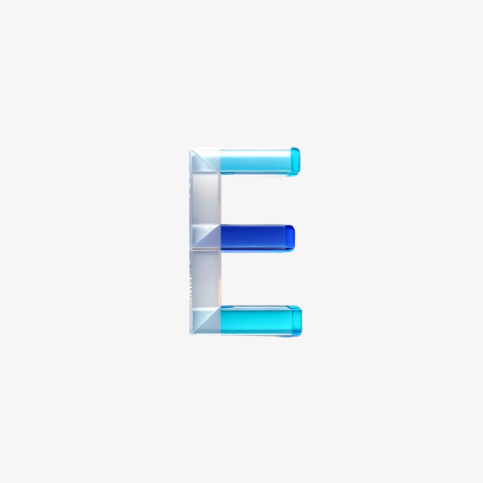 透明英文字母E