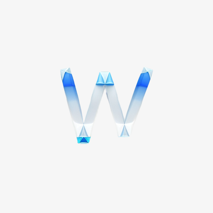 透明英文字母W