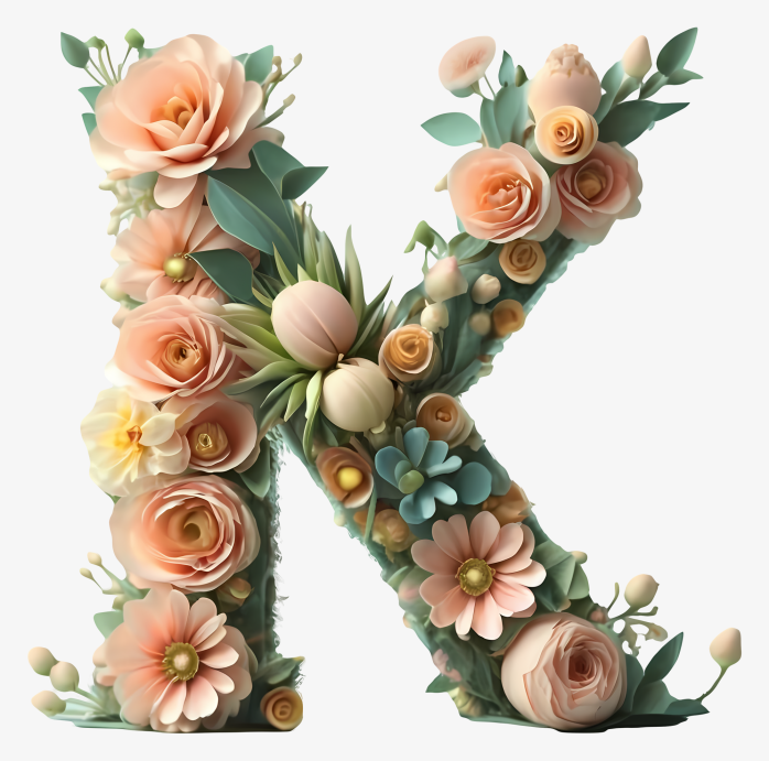 花朵字母K